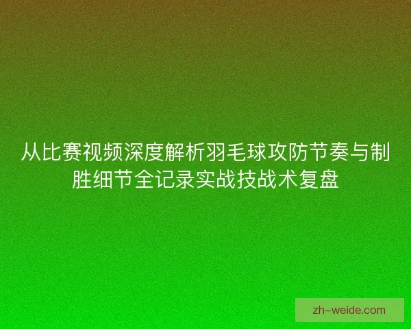 从比赛视频深度解析羽毛球攻防节奏与制胜细节全记录实战技战术复盘